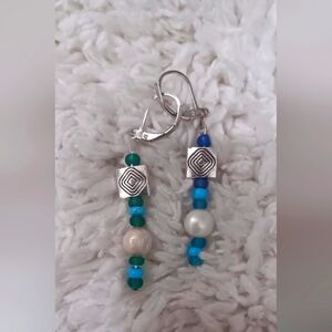 Handcrafted Be A Little Different Glass And Pearl Earrings Hand Craf…